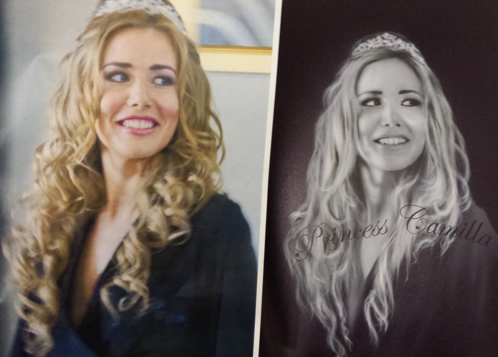 Airbrushed Painting of a Lady who sadly passed on a Trike Petrol Tank